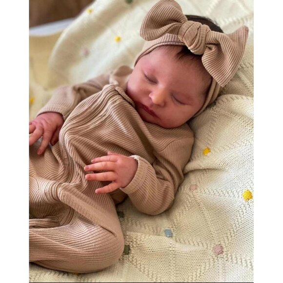 🆕19Inches Realistic Cloth Body With Vinyl Limbs Newborn Laura Girl Baby Dolls - Picture 3 of 4